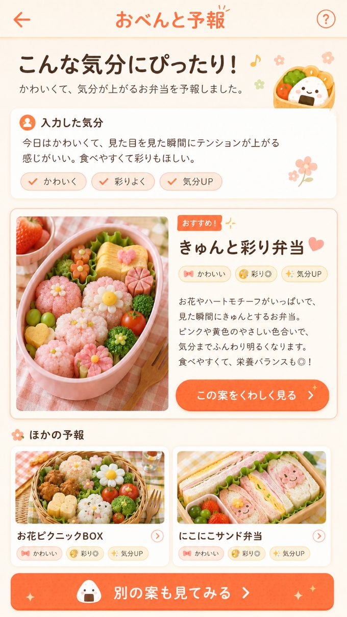 かわいい弁当の予報
